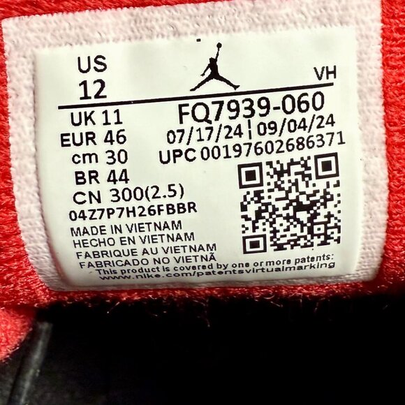 Air Jordan 4 RM US 12 Black/Red Nike Reimagined Bred Retro FQ7939060 NIB no lid main image 10